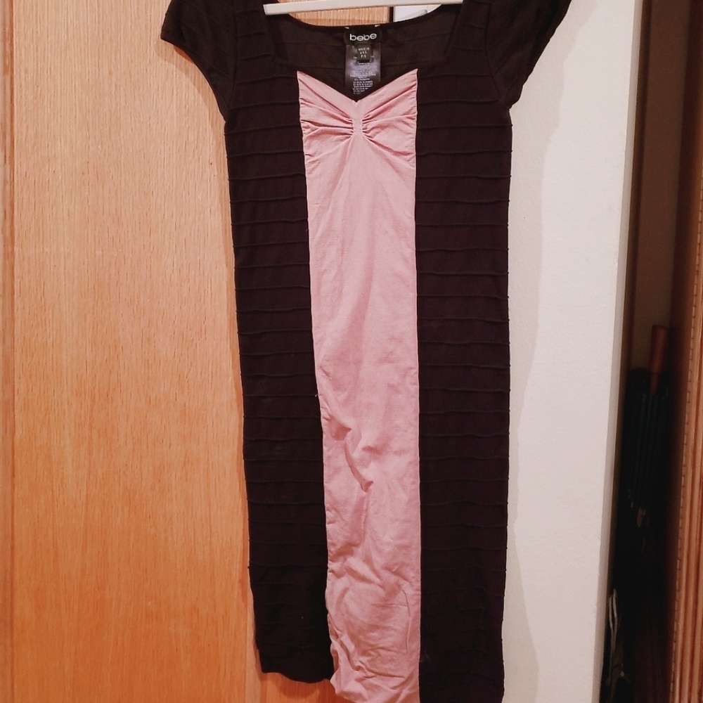 Mauve black dress.